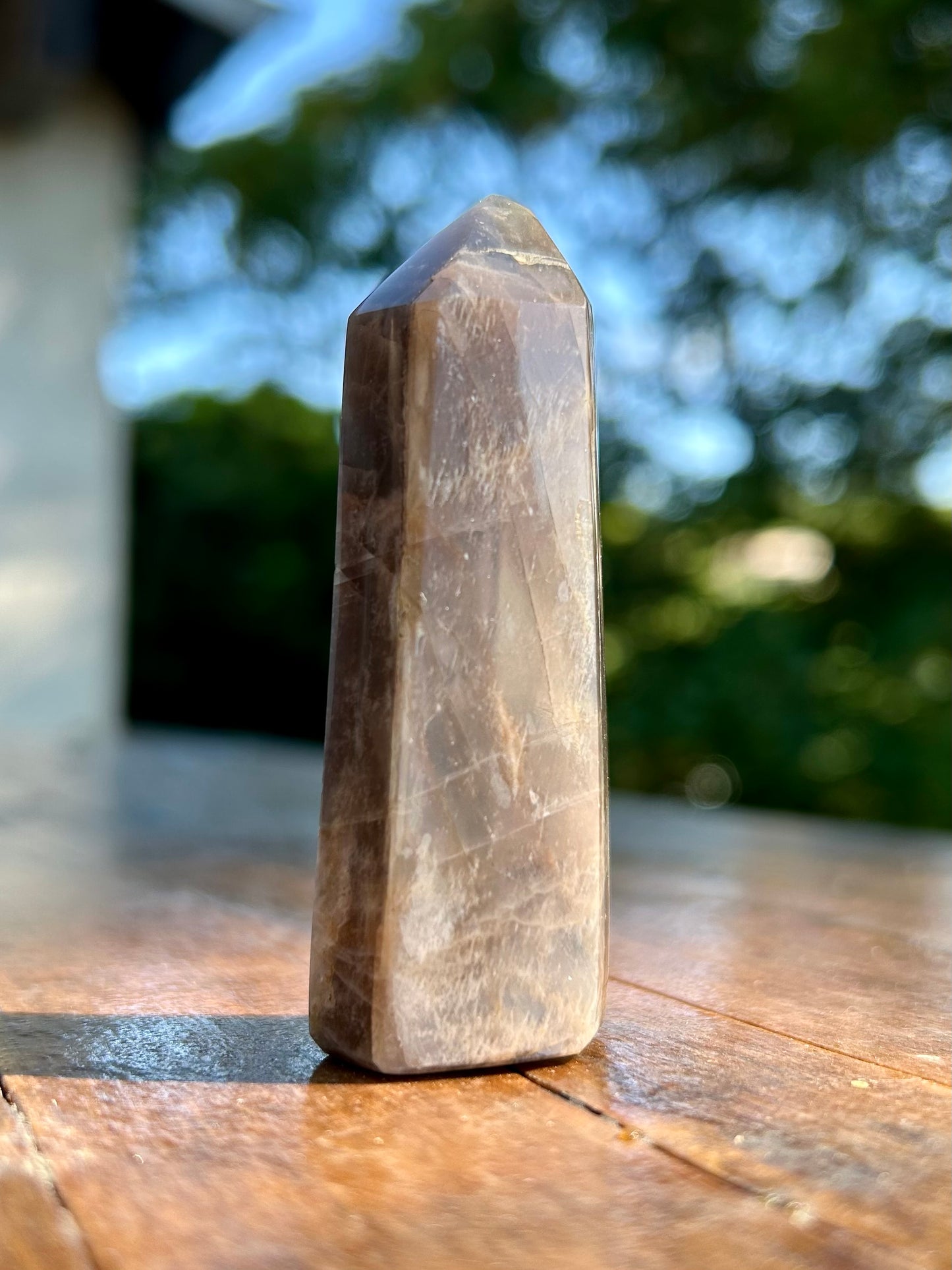 Pointe en Pierre de Lune Noire Orangée – 50g