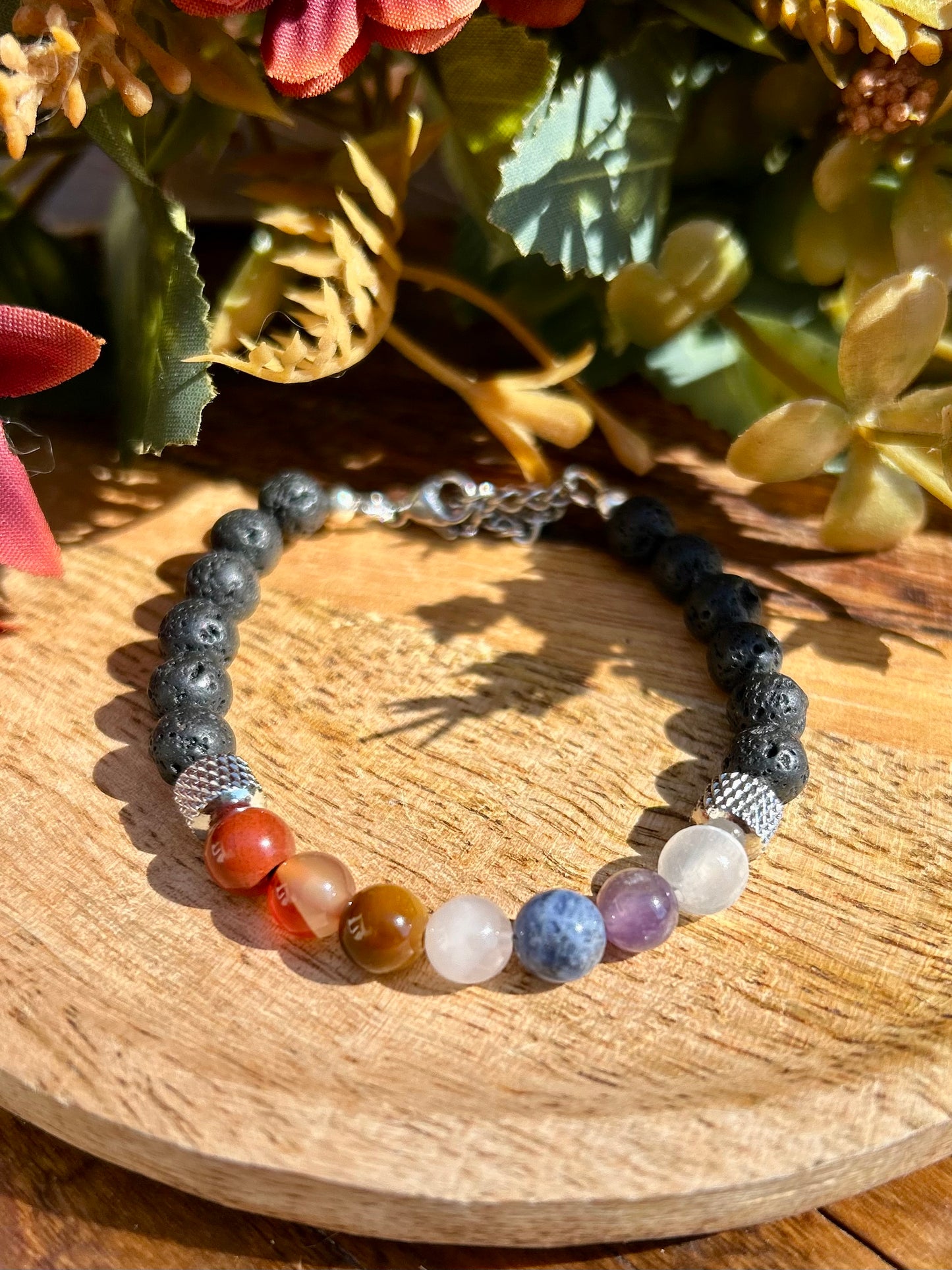 🌙 Bracelet Équilibre 7 Chakras – Version Argentée