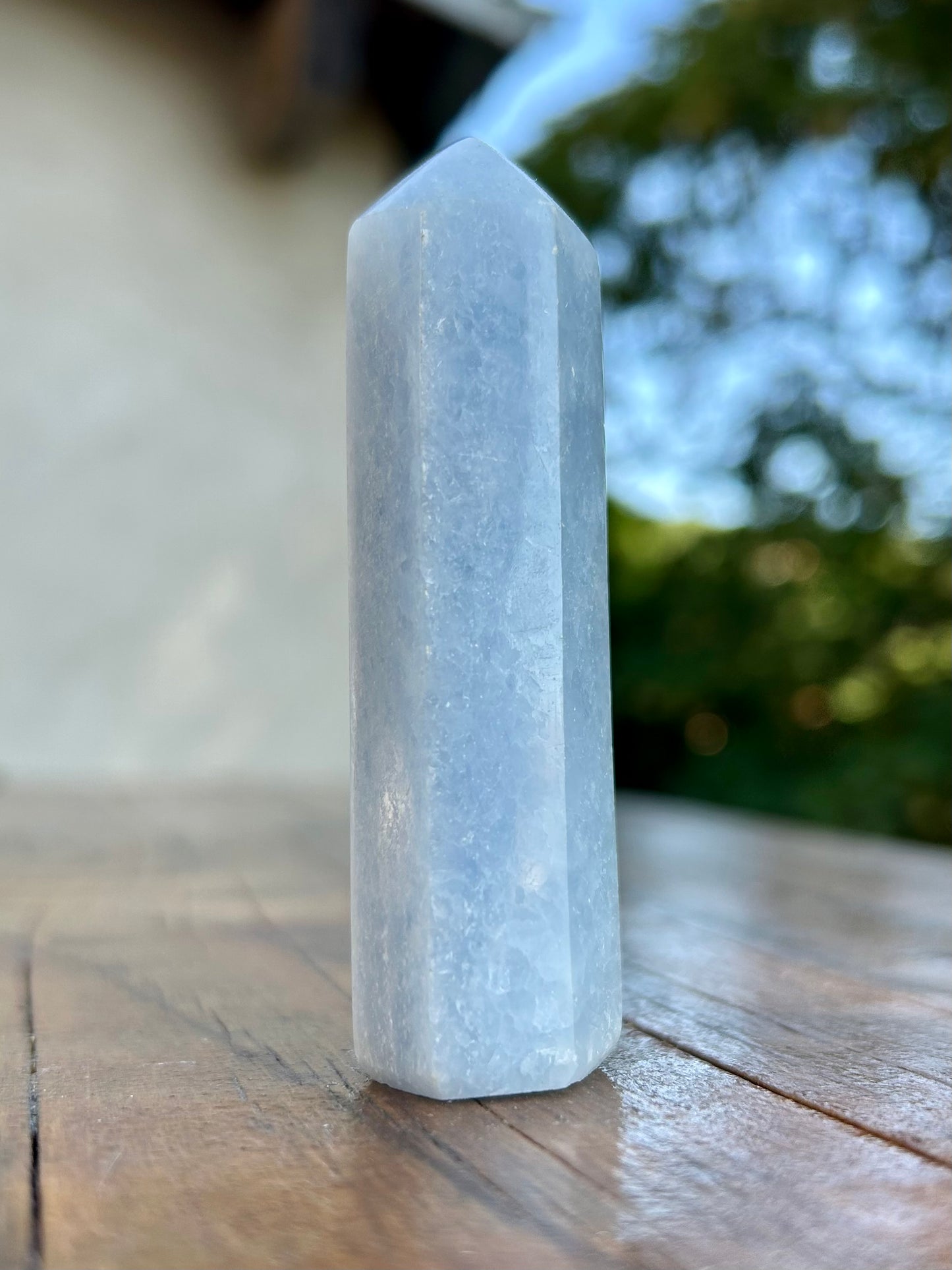 Pointe en Calcite Bleue – Apaisement & Communication