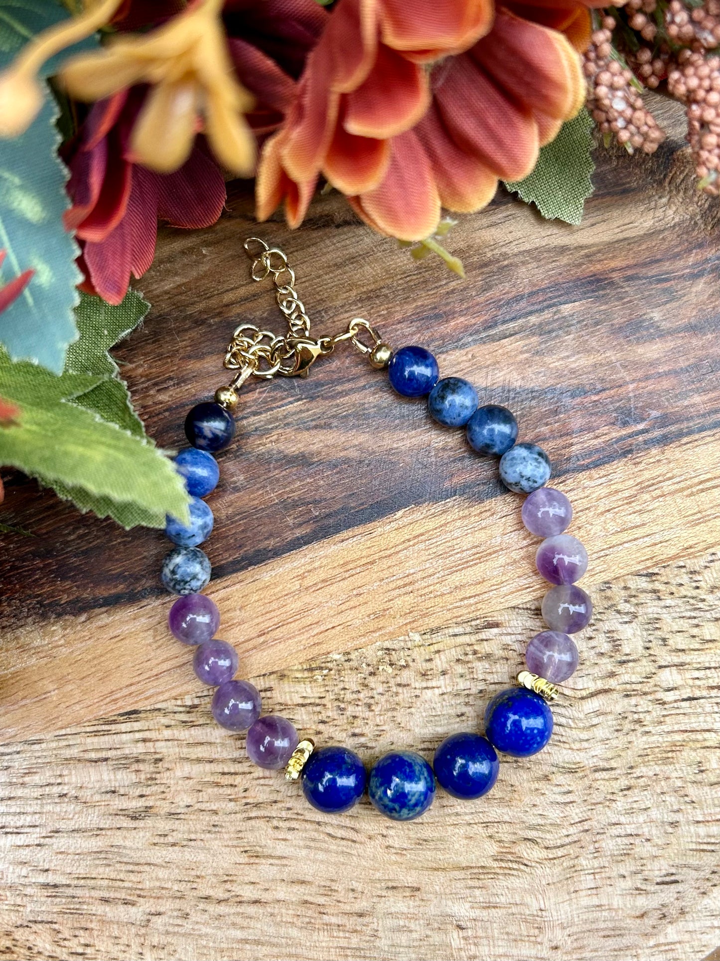 Bracelet Lapis-Lazuli, Améthyste & Sodalite – Énergie 333