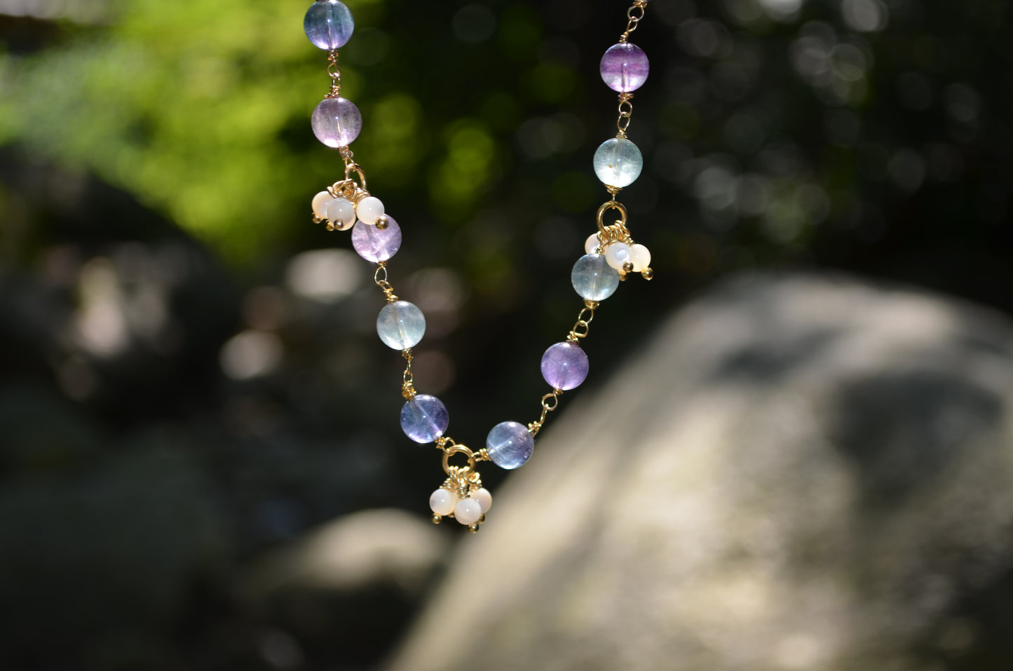 Collier Fluorine Multicolore & Nacre