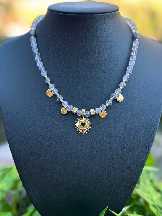 Améthyste lavande & labradorite