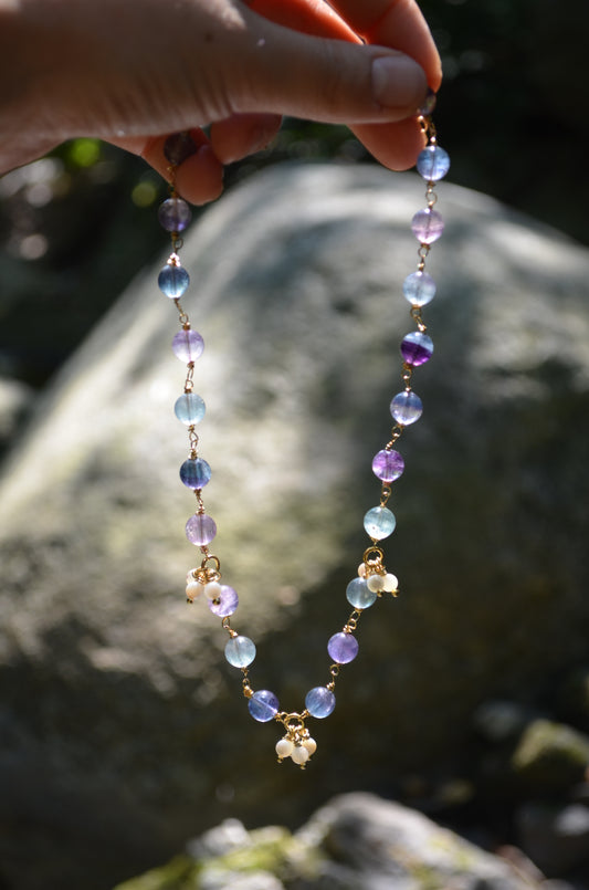 Collier Fluorine Multicolore & Nacre