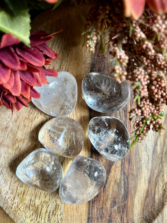 Pierres Roulées en Cristal de Roche – Origine Brésil, Qualité AA (20 à 30 mm)