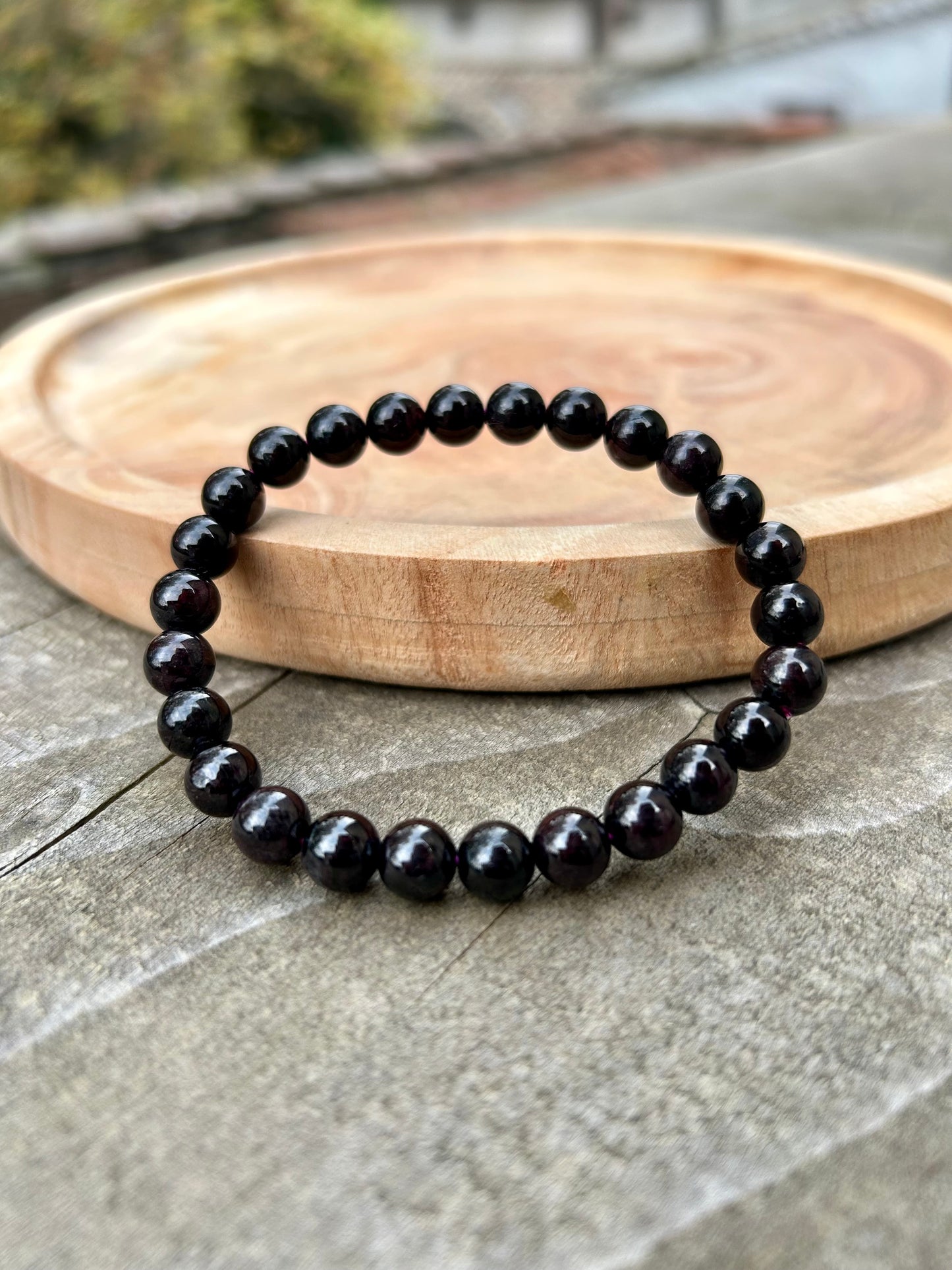 Bracelet en Grenat Rouge Almandin A 8mm - Vitalité et Passion