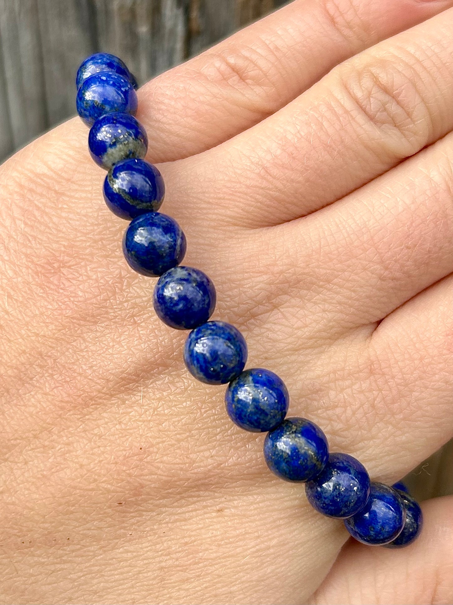 Bracelet en Lapis-Lazuli 8 mm avec Fermoir en Acier Inoxydable – Élégance et Sagesse - Fait Main