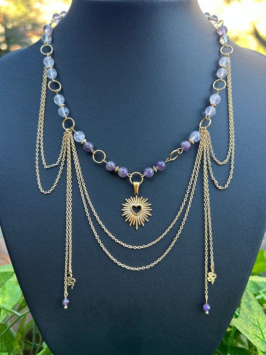 Collier – Améthyste & Améthyste lavande