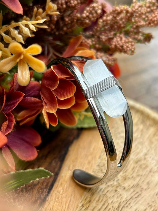 Bracelet Sélénite – Acier Brossé Argenté (Petite Taille)