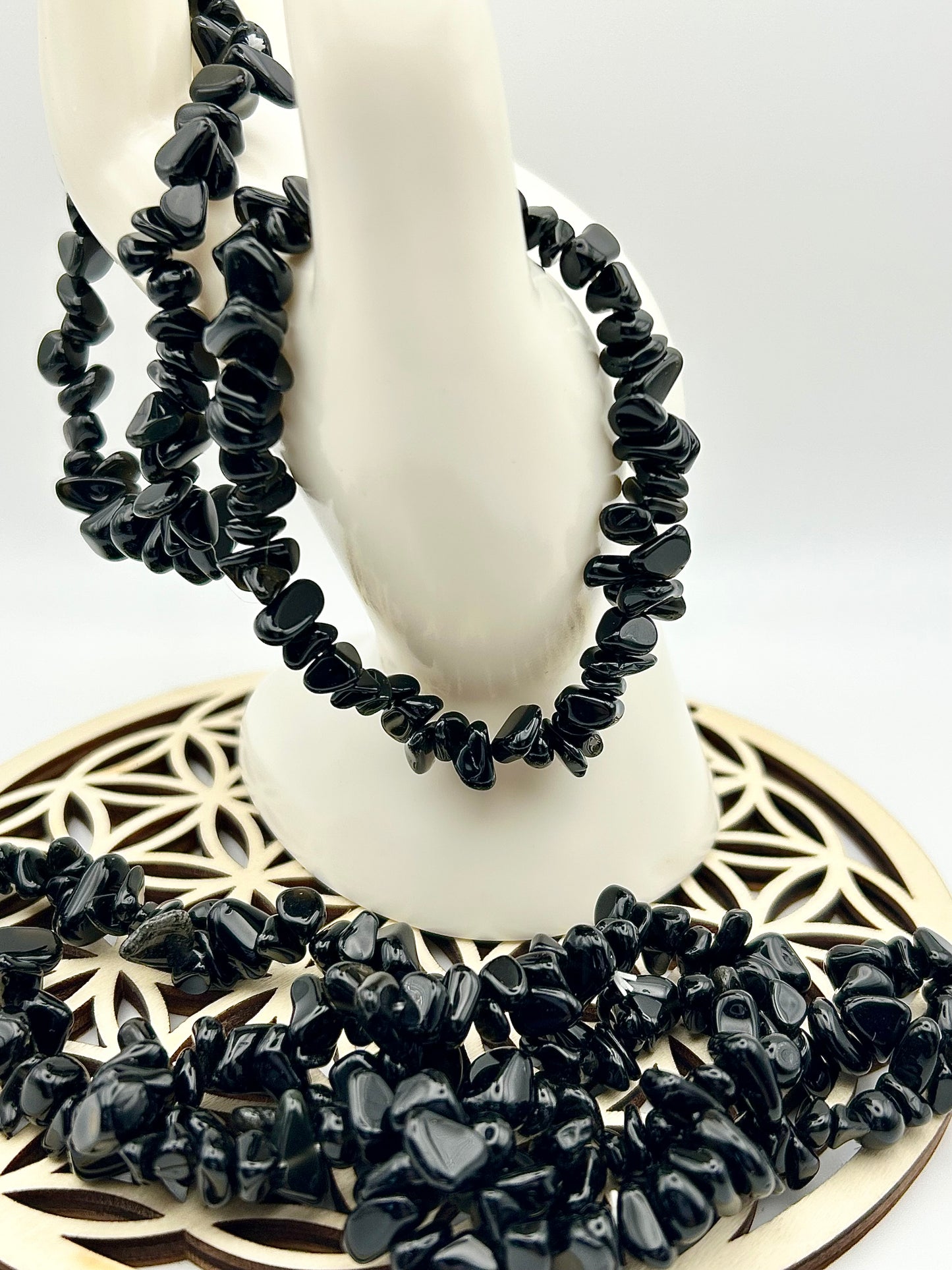 Bracelet Baroque en Obsidienne Noire – Qualité A