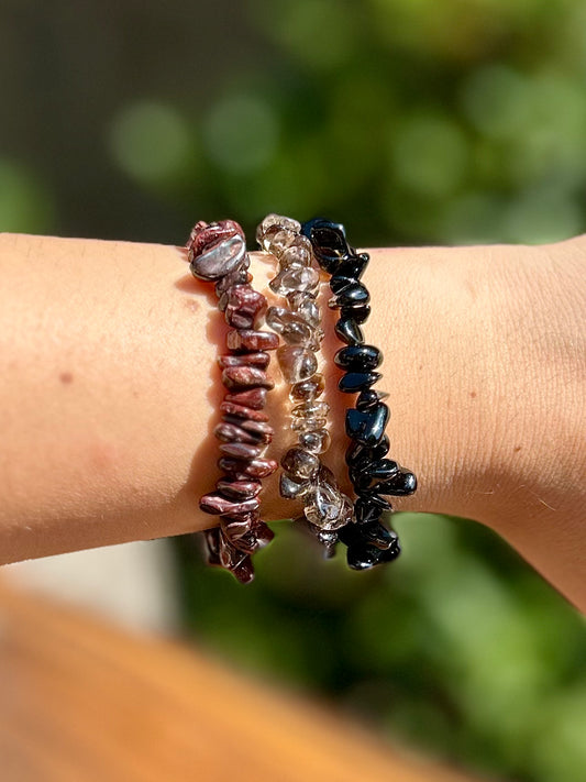 ✨ Trio Protection & Force – Bracelets Baroques en Œil de Taureau, Quartz Fumé & Obsidienne Noire
