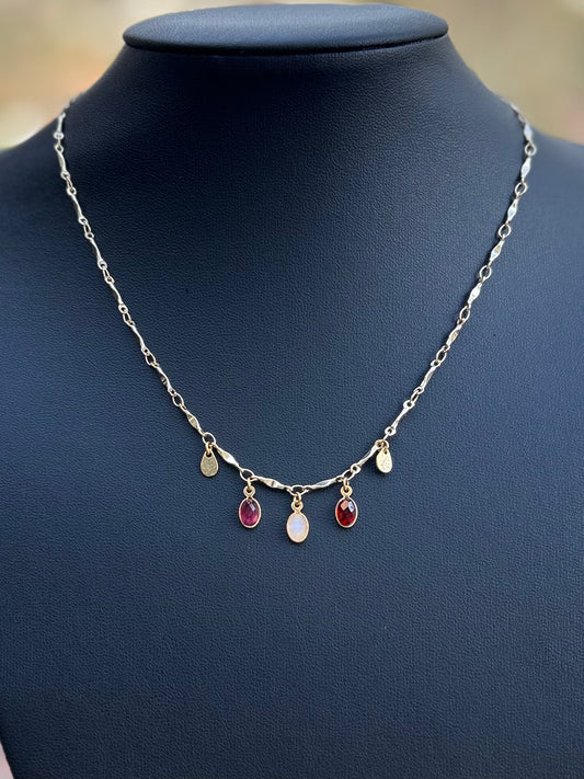 Collier Grenat & Pierre de Lune