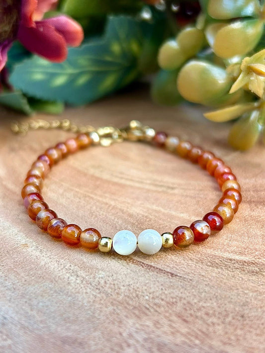 Bracelet Cornaline & Nacre