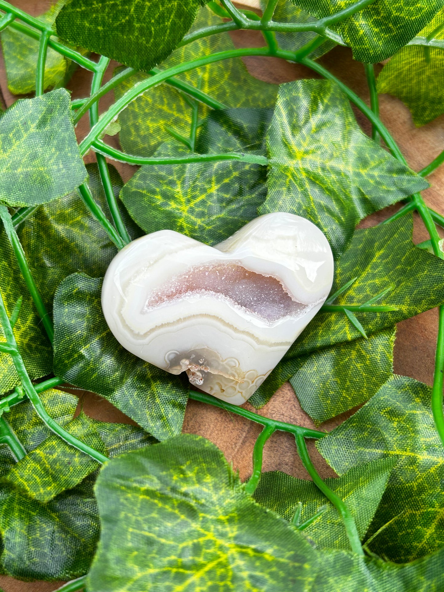 Cœur en Agate Cristallisée