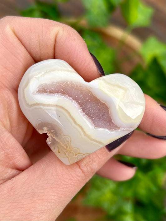 Cœur en Agate Cristallisée